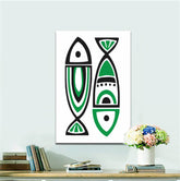 Paint by Numbers Art Line Drawing Two Fishes Facing Each Other